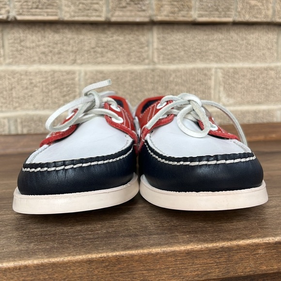 NWOT Paraboot x Dooney & Bourke Marine Loafers Red White Navy – Youth 4/5 - Picture 2 of 14